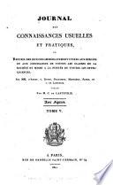 Journal des connaissances usuelles et pratiques