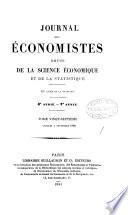 JOURNAL DES ECONOMISTS REVUE DE LA SCIENCE ECONOMIQUE ET DE LA STATISTIQUE