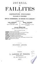 Journal des faillites et des liquidations judiciaires françaises et étrangères