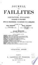Journal des faillites et des liquidations judiciaires françaises et étrangères