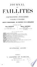 Journal des faillites et des liquidations judiciaires françaises et étrangères