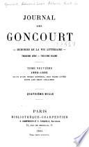 Journal des Goncourt--Mémoires de la vie littéraire ...