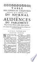 Journal des principales audiences du Parlement, depuis l'année 1623 jusques en [1685] Avec les arrests intervenus en icelles
