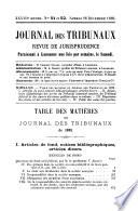 Journal des tribunaux et de jurisprudence