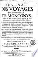 Journal des voyages de Monsieur de Monconys