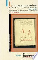 Journal d’un maître d’école d’Île-de-France (1771-1792)