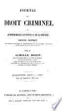Journal du droit criminel, ou jurisprudence criminelle de la France