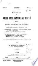 Journal du droit international privé et de la jurisprudence comparée