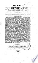 Journal du génie civil, des sciences et des arts