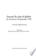 Journal du siége de Québec du 10 mai au 18 septembre 1759