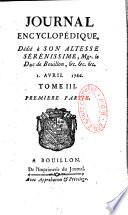 Journal encyclopédique... [Ed. Pierre Rousseau]
