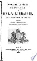Journal général de l'imprimerie et de la librairie