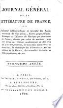 Journal général de la littérature de France...
