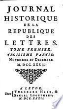 Journal Historique De La Republique Des Lettres
