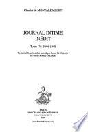 Journal intime inédit: 1844-1848