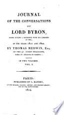 Journal of the conversations of Lord Byron, etc