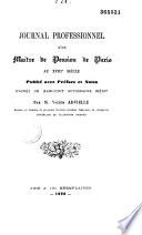 Journal professionnel d'un maître de pension de Paris au XVIIIe siècle