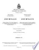 Journals - House of Commons, Ottawa, Canada