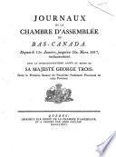 Journals of the House of Assembly of Lower-Canada