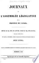 Journaux de l'Assemblée législative de la province du Canada