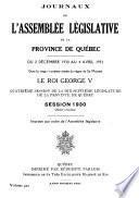 Journaux de l'Assemblee Legislative