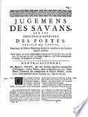 Jugemens des savans sur les principaux ouvrages des auteurs