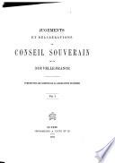 Jugements et délibérations du Conseil souverain de la Nouvelle-France