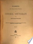 Jugements et délibérations du Conseil souverain de la Nouvelle-France