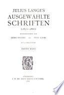 Julius Lange's ausgewählte Schriften (1875-1885).