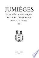 Jumièges : Congrès scientifique du XIII. centenaire, Rouen, 10-12 juin 1954