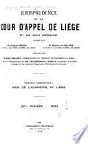 Jurisprudence de la Cour d'appel de Liège et de son ressort