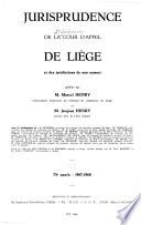 Jurisprudence de la Cour d'appel de Liège et de son ressort