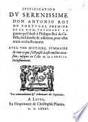 Justification du serenissime Don Antonio I Roi de Portugal