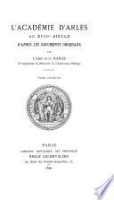 L'Académie d'Arles au XVIIme siècle