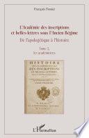 Livre L'Académie des inscriptions et belles-lettres sous l'Ancien Régime