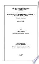 L'administration départementale de la Haute-Loire