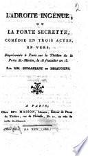 L'adroitte ingénue, ou La porte secrette