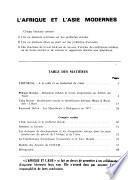 L'Afrique et l'Asie modernes