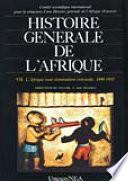 L'Afrique sous domination coloniale, 1880-1935