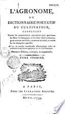 L'Agronome, dictionnaire portatif du cultivateur