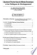 L'ajustement structurel dans les reformes économiques et les politiques de dévéloppement