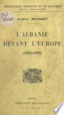 L'Albanie devant l'Europe
