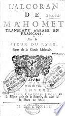L'Alcoran de Mahomet