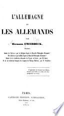 L'Allemagne et les Allemands