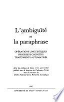 L'Ambiguïté et la paraphrase