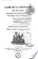 L'ami de la religion et du roi journal ecclesiastique, politique et litteraire