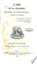 L'ami de la religion journal et revue ecclesiastique, politique et litteraire