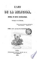 L'ami de la religion journal et revue ecclesiastique, politique et litteraire