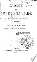 L'Ami des ouvriers et des pauvres sans être l'ennemi des maîtres et des riches