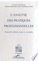 L'analyse des pratiques professionnelles